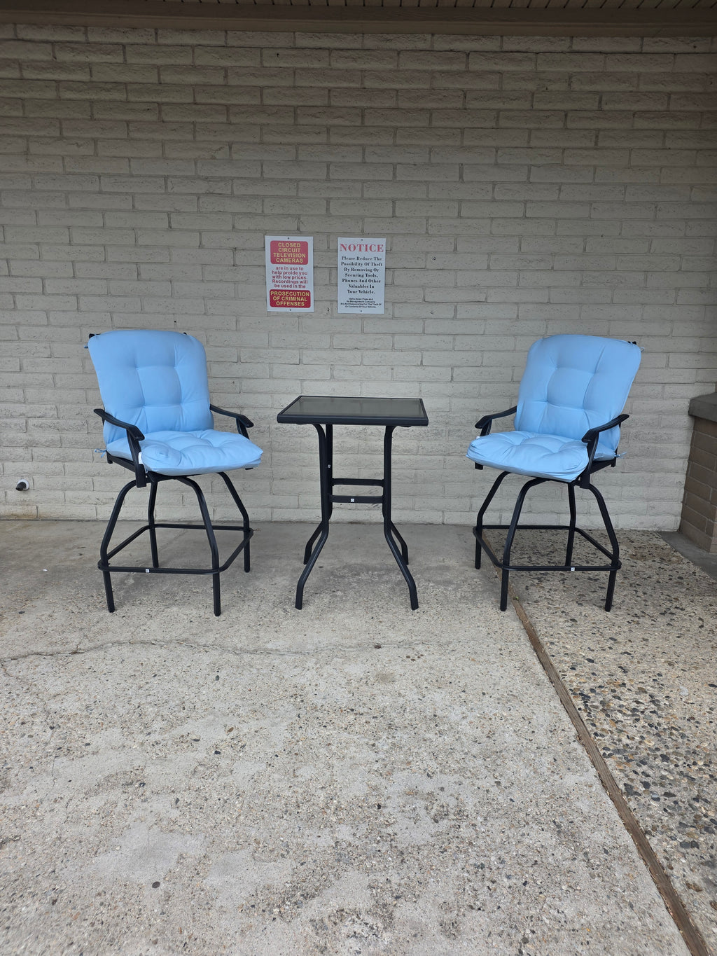 3 Piece Outdoor Patio Set 360° Swivel Seats