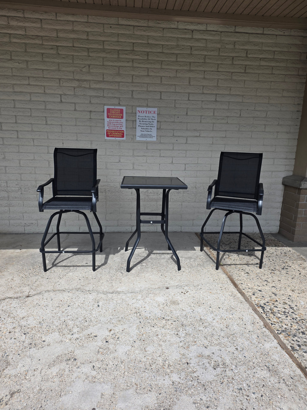 3 Piece Outdoor Patio Set 360° Swivel Seats