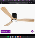 Wood Flush Mount Ceiling Fans 52 in. With Lights And Remote,22W LED